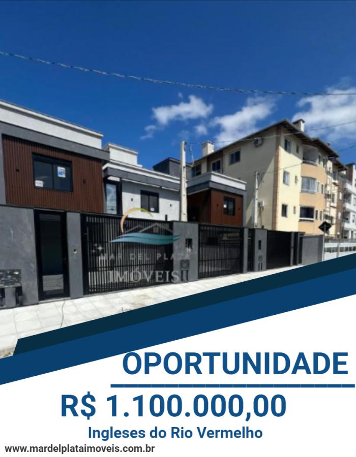 Sobrado Geminado para Venda, em Florianópolis, bairro Ingleses do Rio Vermelho, 3 dormitórios, 2 banheiros, 1 suíte, 2 vagas