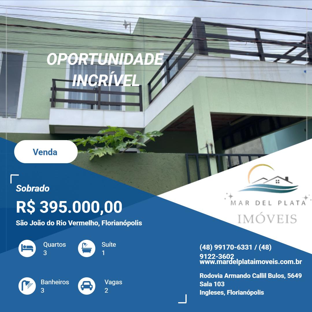 Sobrado para Venda, em Florianópolis, bairro São João do Rio Vermelho, 3 dormitórios, 3 banheiros, 1 suíte, 2 vagas