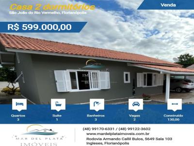 Casa 2 dormitórios para Venda, em Florianópolis, bairro São João do Rio Vermelho, 3 dormitórios, 3 banheiros, 1 suíte, 2 vagas