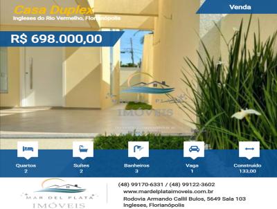 Casa Duplex para Venda, em Florianópolis, bairro Ingleses do Rio Vermelho, 2 dormitórios, 3 banheiros, 2 suítes, 1 vaga