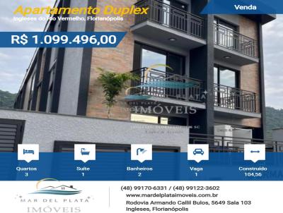 Apartamento Duplex para Venda, em Florianópolis, bairro Ingleses do Rio Vermelho, 3 dormitórios, 2 banheiros, 1 suíte, 1 vaga
